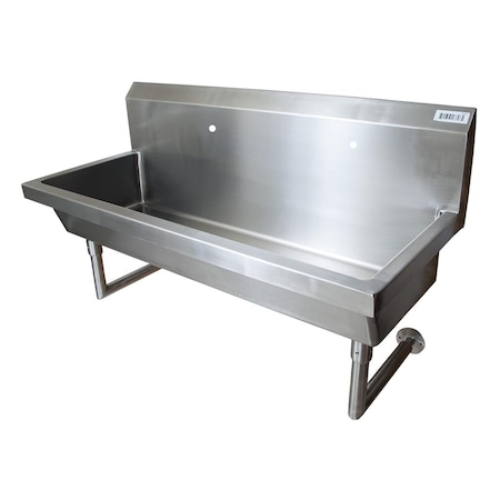 Bk Resources 48" Wall Mount Two Station Handwash Sink, Single Hole Splash Mount MSHS-48W1